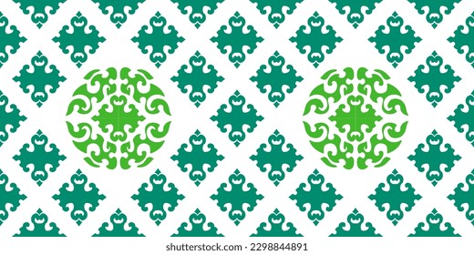 Oriental classic pattern. Seamless abstract Green and white background