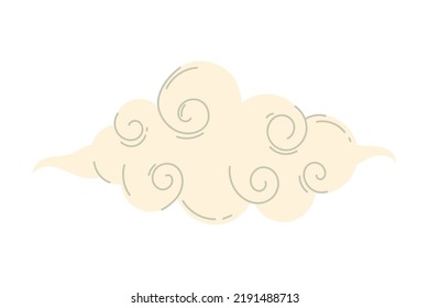 oriental cloud design isolated icon