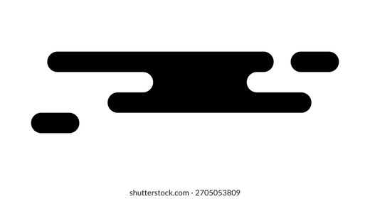 Forma de nube oriental. Ornamento asiático tradicional. Forma abstracta simple del viento o de la onda en estilo japonés, chino o coreano aislado en el fondo blanco. Vector ilustración gráfica.Vector