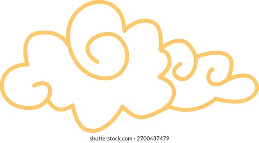 Oriental Clouds Ornament with Flat Design. Vector Illustration.