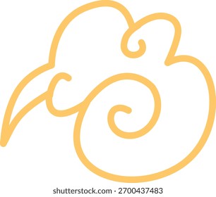 Ornamento de nubes orientales con diseño plano. Ilustración vectorial.