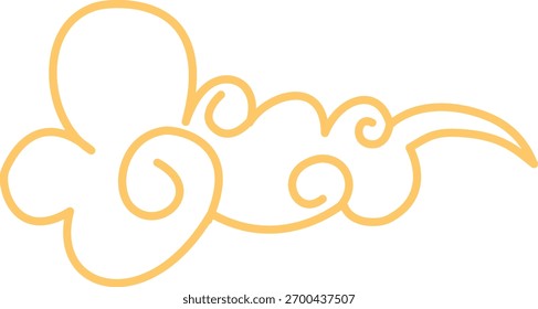 Ornamento de nubes orientales con diseño plano. Ilustración vectorial.