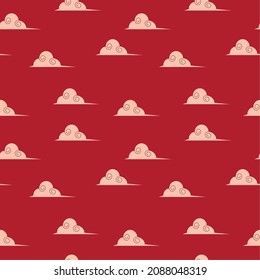 El estilo de la nube oriental sobre un fondo rojo. patrón impecable. se puede utilizar para el fondo, el papel de envoltura, el patrón de tela, la cubierta del libro, la cubierta de la cama.