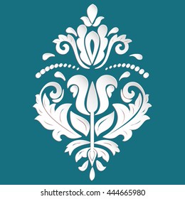 Oriental colored ornament. Fine vector traditional pattern with volume 3D elements, shadows and highlights