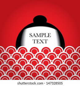 Oriental curve wave red background.