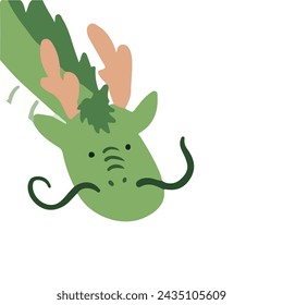 Oriental cute hand drawn dragon illustration vector