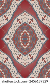 Oriental damask background. Vector traditional ornament. Seamless pattern for wallpaper, textile. 