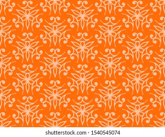 Oriental damask orange seamless pattern for packaging, wall papers, carpets and textile.