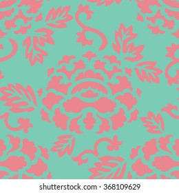 Oriental damask pattern seamless vector background tile
