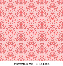 Oriental damask pink seamless pattern for packaging, wall papers, carpets and textile.