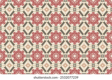 Oriental damask seamless pattern embroidery, art ornament print.  Design for tile, carpet, cover, wallpaper, wrapping paper, fabric, clothing, bag, and decoration.