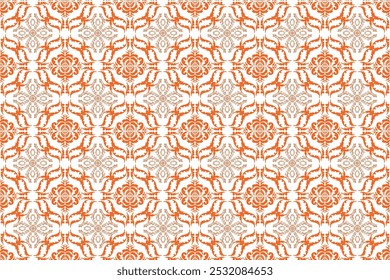 Oriental damask seamless pattern embroidery, art ornament print.  Design for tile, carpet, cover, wallpaper, wrapping paper, fabric, clothing, bag, and decoration.