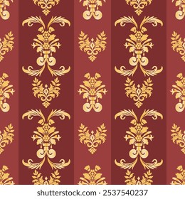 Bordado de padrão sem costura Damask Oriental. Estilo indiano. Impressão de Ornamento de Arte. Design para tapete, tampa, papel de parede, envoltório, tecido e roupas.