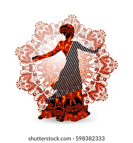 Oriental dance dancer in red