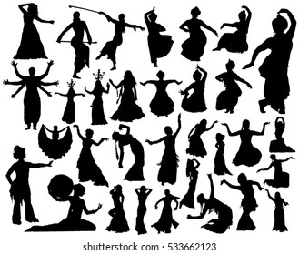 Oriental dance silhouettes