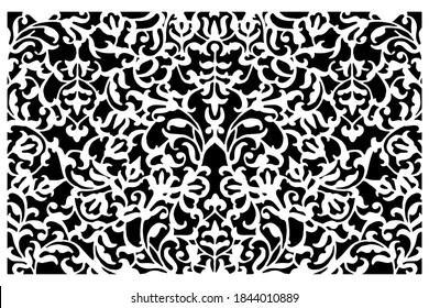 Oriental decorative background. Paper cut black and white