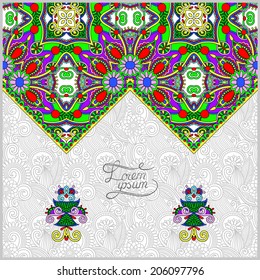 oriental decorative template for greeting card or wedding  invitation in a folk style, you can place your text in the empty place, vector illustration