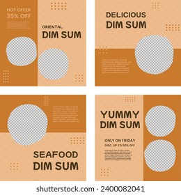 oriental dimsum templates set for social media