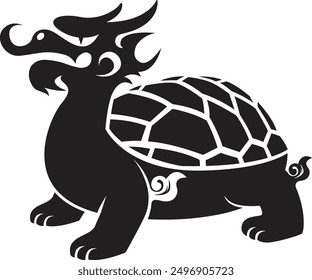 Oriental dragon, graphic, turtle, myth, design vector