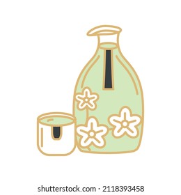icono de botella de bebida oriental aislado