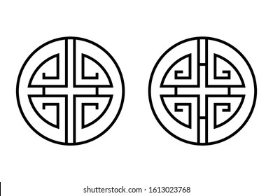 oriental element decor on white background vector illustration