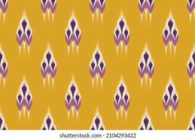 Oriental ethnic geometry ikat seamless pattern traditional design for background, rug, wallpaper, clothing, wrapping paper, batik, cloth, embroidery style vector illustration.