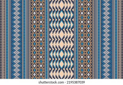 Geometría étnica oriental ikat patrón sin fisuras diseño tradicional para fondo, alfombra, papel pintado, ropa, envoltura, batik, tela, ilustración vectorial estilo bordado.