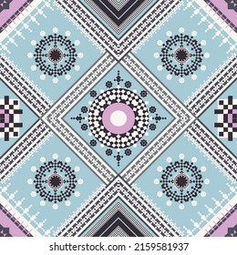 oriental ethnic geometry traditional seamless pattern design for background, rug, wallpaper, clothing, wrap, batik, cloth, embroidery style vector.