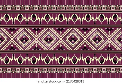 Oriental ethnic ikat pattern seamless pattern traditional background Design for carpet,wallpaper,clothing,wrapping,batik, fabric,Vector illustration embroidery style.