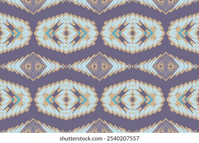 Oriental ethnic ikat pattern seamless pattern traditional background Design for carpet,wallpaper,clothing,wrapping,batik, fabric,Vector illustration embroidery style.