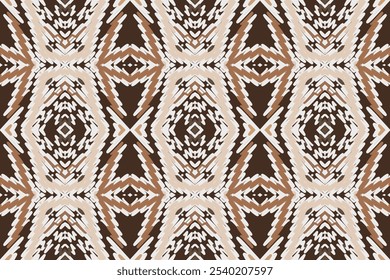 Oriental étnico ikat patrón patrón de fondo tradicional sin fisuras Diseño para alfombra, Fondo de pantalla, ropa, envoltura, batik, tela, estilo de bordado de Ilustración vectorial.