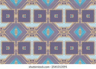 Oriental ethnic ikat pattern seamless pattern traditional background Design for carpet,wallpaper,clothing,wrapping,batik, fabric,Vector illustration embroidery style.