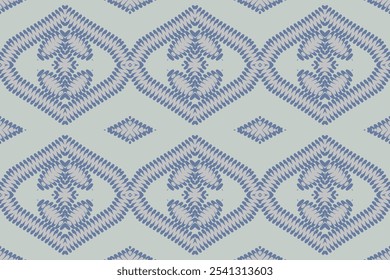 Oriental étnico padrão ikat padrão sem emenda fundo tradicional Design para tapete, papel de parede, roupas, envoltório, batik, tecido, Vetor ilustração estilo bordado.