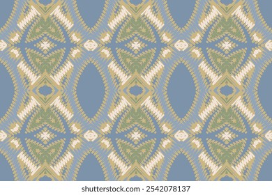 Oriental ethnic ikat pattern seamless pattern traditional background Design for carpet,wallpaper,clothing,wrapping,batik, fabric,Vector illustration embroidery style.