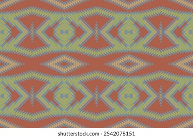 Oriental étnico padrão ikat padrão sem emenda fundo tradicional Design para tapete, papel de parede, roupas, envoltório, batik, tecido, Vetor ilustração estilo bordado.