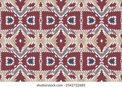 Oriental ethnic ikat pattern seamless pattern traditional background Design for carpet,wallpaper,clothing,wrapping,batik, fabric,Vector illustration embroidery style.
