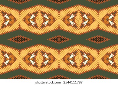Oriental étnico ikat patrón patrón de fondo tradicional sin fisuras Diseño para alfombra, Fondo de pantalla, ropa, envoltura, batik, tela, estilo de bordado de Ilustración vectorial.