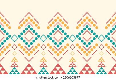 Patrón étnico oriental. Resumen diseño de fondo de patrones geométricos étnicos, fondo de frontera indio, alfombra, papel de pared, ropa, envoltura, batismo, tela, ilustración vectorial de impresión tradicional