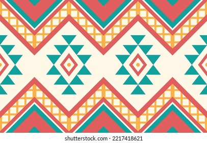 ethnisches Muster des Orients. Abstrakte, ethnisch geometrische Muster, Hintergrund-Design-Tapete, indischer Grenzhintergrund, Teppich, Tapete, Kleidung, Umhüllung, Batic, Stoff, traditionelle Vektorgrafik