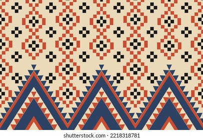 Patrón étnico oriental. Resumen diseño de fondo de patrones geométricos étnicos, fondo de frontera indio, alfombra, papel de pared, ropa, envoltura, batismo, tela, ilustración vectorial de impresión tradicional