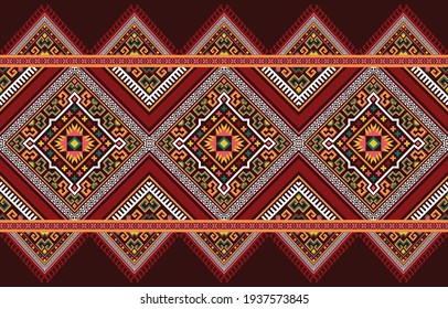 Oriental ethnic pattern traditional background Design for carpet,wallpaper,clothing,wrapping,batik,fabric,Vector illustration embroidery style.