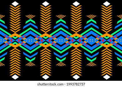 Oriental ethnic pattern traditional background Design for carpet,wallpaper,clothing,wrapping,batik,fabric,Vector illustration embroidery style.