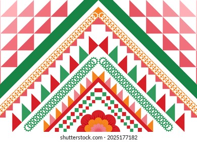Oriental ethnic pattern traditional background. Design for carpet, wallpaper, clothing, batik, fabric pattern , gift wrapping paper and tablecloth. Vector illustration embroidery style.