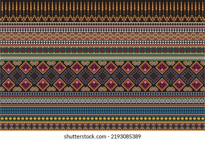 Oriental ethnic pattern traditional.Design for background,carpet,wallpaper,clothing,wrapping,fabric,Vector illustration.