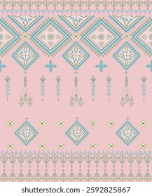 Oriental ethnic pattern traditional.Design for background,carpet,wallpaper,clothing,wrapping,fabric,Vector illustration.