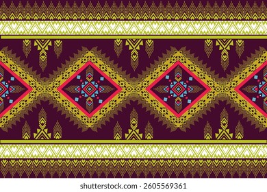 Oriental ethnic pattern traditional.Design for background,carpet,wallpaper,clothing,wrapping,fabric,Vector illustration.