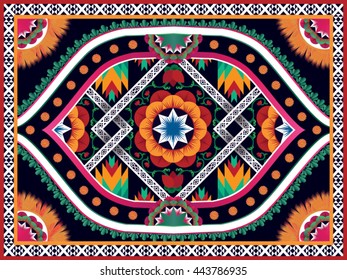 Oriental ethnic pattern traditional.Design for background,carpet,wallpaper,clothing,wrapping,fabric,Vector illustration.