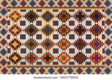 Oriental ethnic pattern.Design for fabric, curtain, background, carpet, wallpaper, clothing, wrapping, Batik, cloth.etc.	