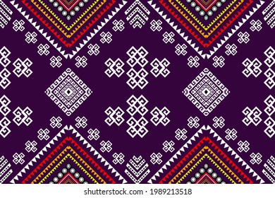 Patrón étnico oriental sin fisuras de fondo tradicional Diseño para alfombras, papel pintado, ropa, envoltura, batik, tela,Estilo de bordado de ilustración vectorial.