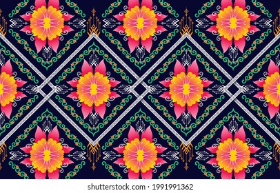 Oriental ethnic seamless pattern traditional background 
Design for carpet,wallpaper,clothing,wrapping,batik,
fabric,Vector illustration embroidery style.
